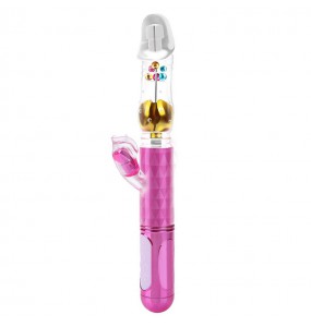 MizzZee Tongue Lick Stimulator Thrusting Rotating Beads Vibrator (Chargeable - Rose Red)